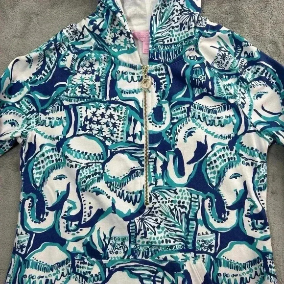 Lilly Pulitzer Hoodie Women XXS UPF 50+ Skipper Popover Keep On Trunkin 1/2 Zip - Picture 4 of 11